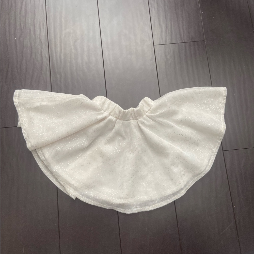 Old Navy toddler girl cream tulle silver sparkle skirt size 12-18M EUC